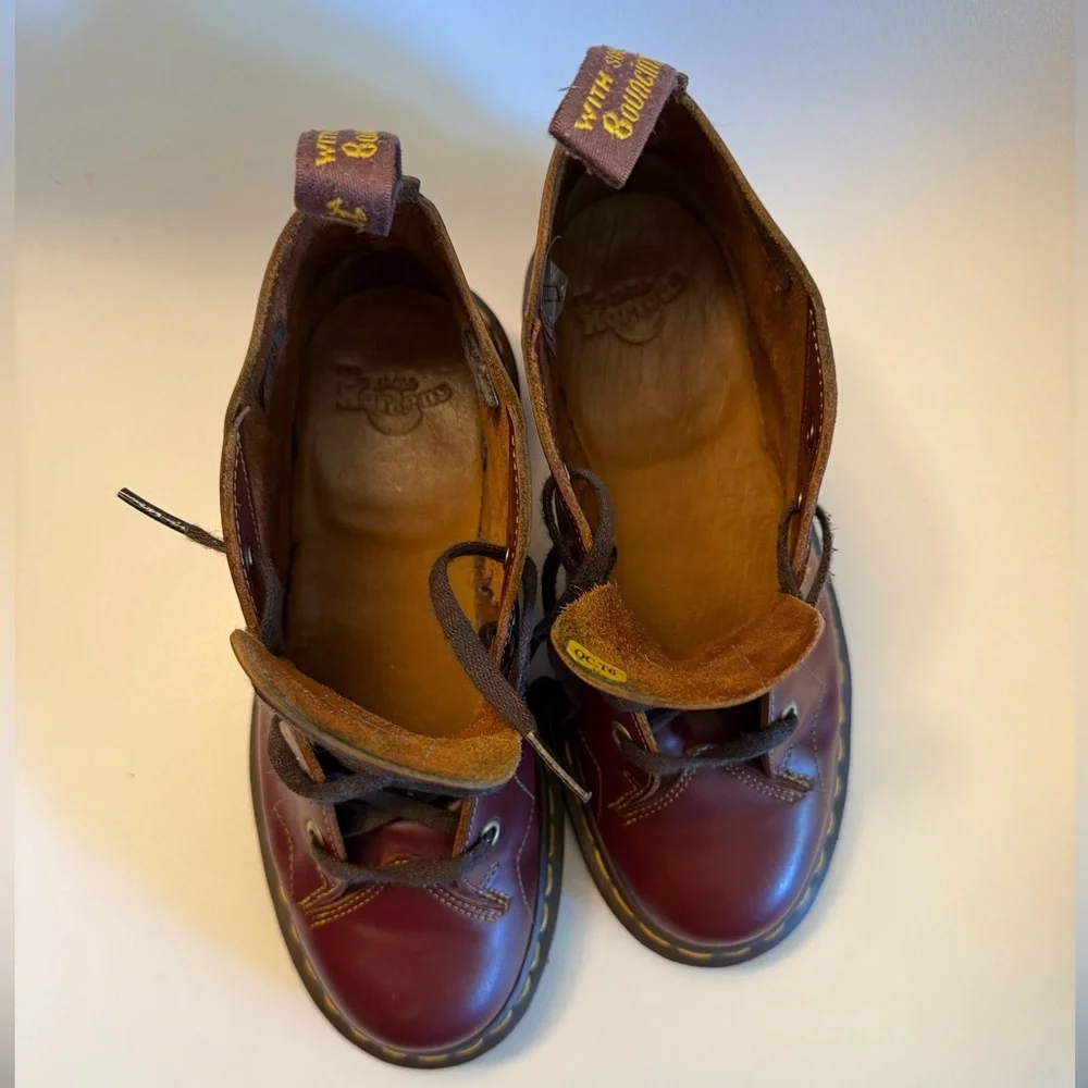 Dr. Martens Burgundy Oxblood Church Vintage Vtg Leather Boots Size 5 UK 3 - Picture 9 of 11